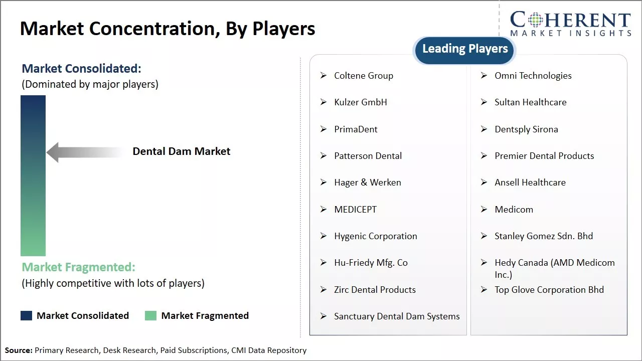 Dental Dam Market Concentration By Players